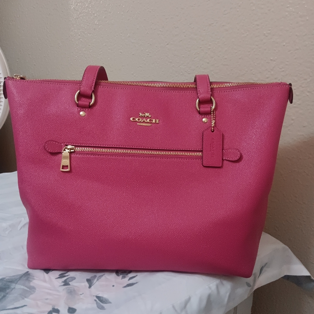 Coach Fuchsia Leather Tote Bag